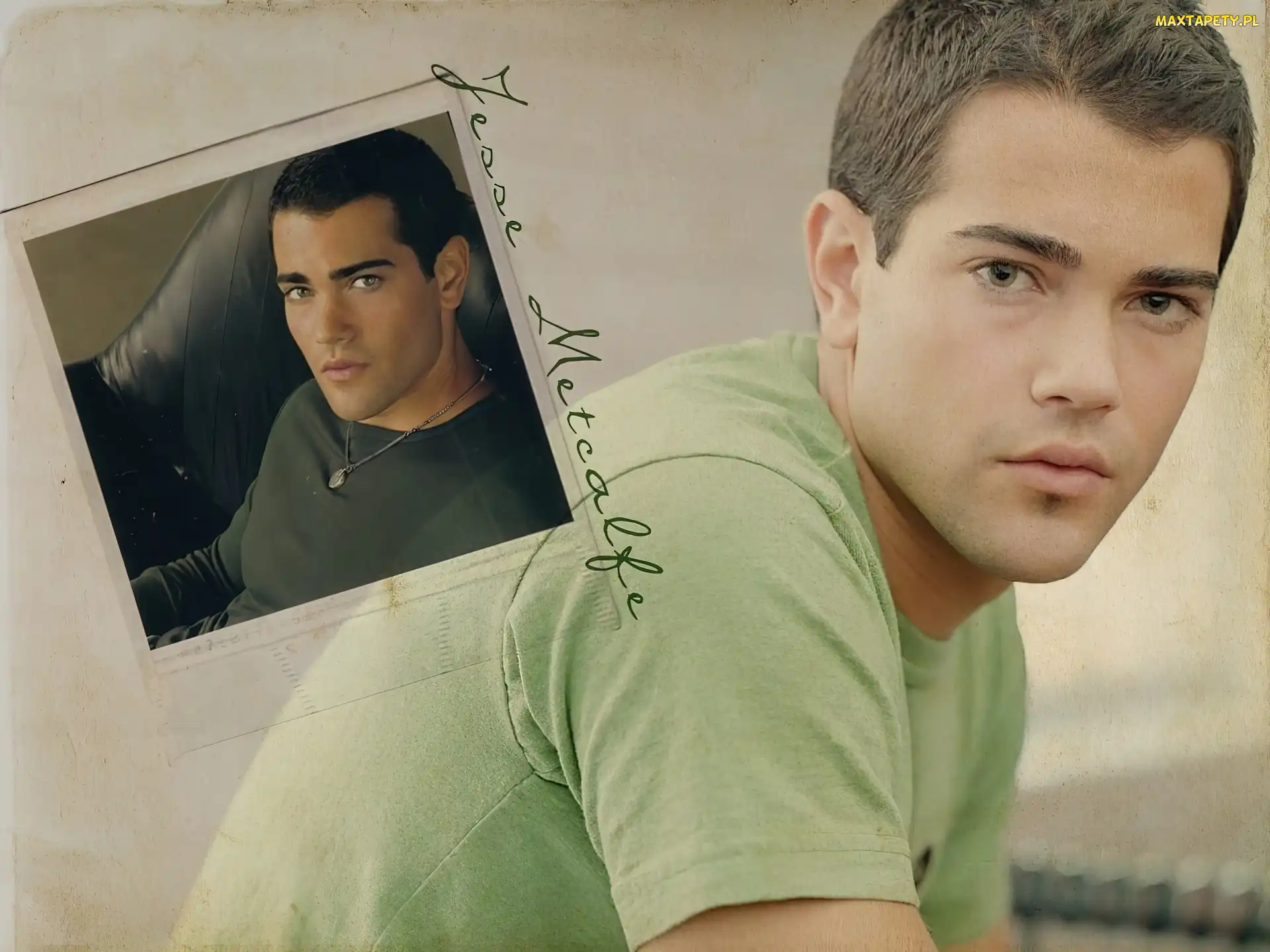 zielona koszulka, zdjęcie, Jesse Metcalfe