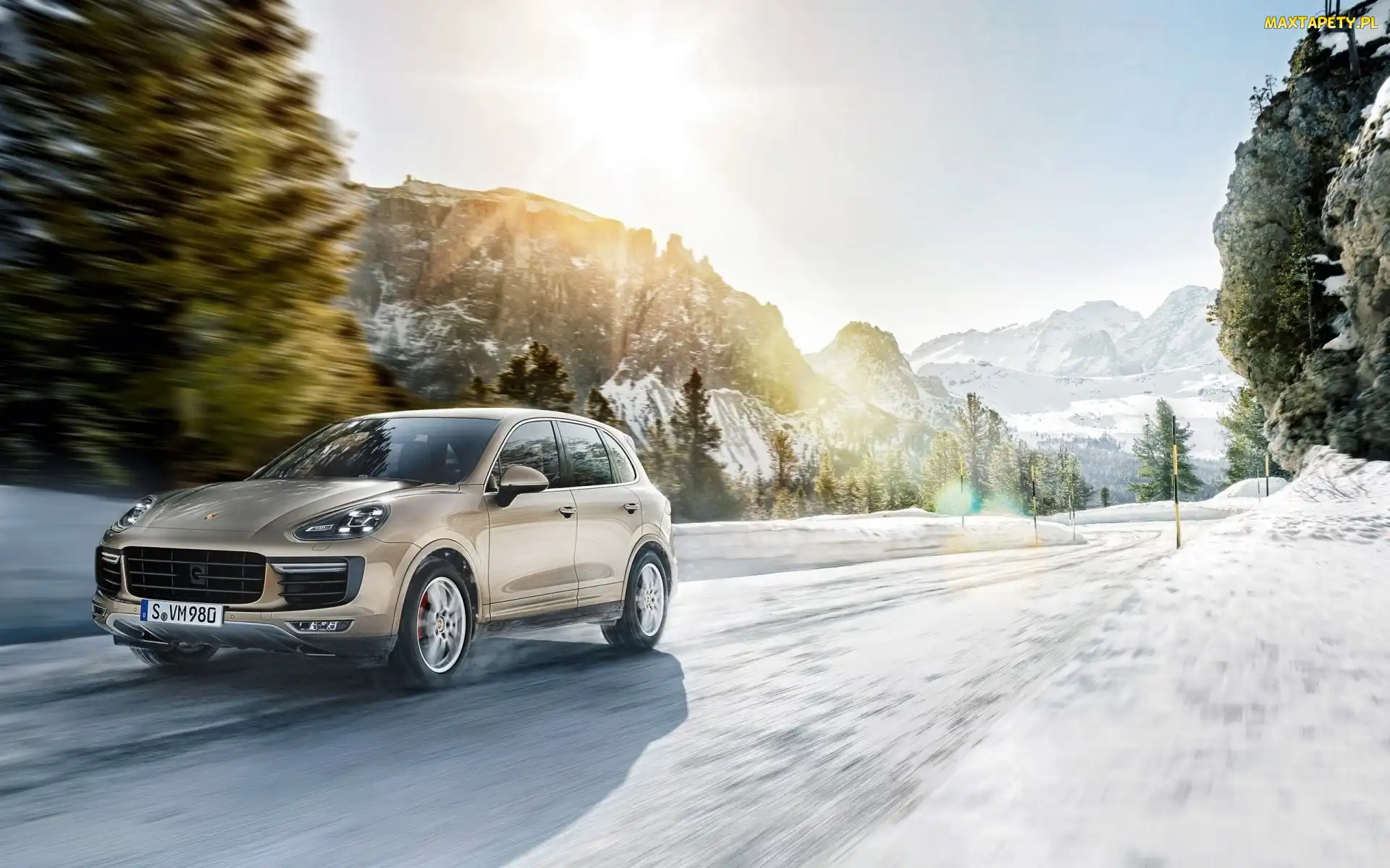 Porsche Cayenne Turbo S, Śnieg, Zima