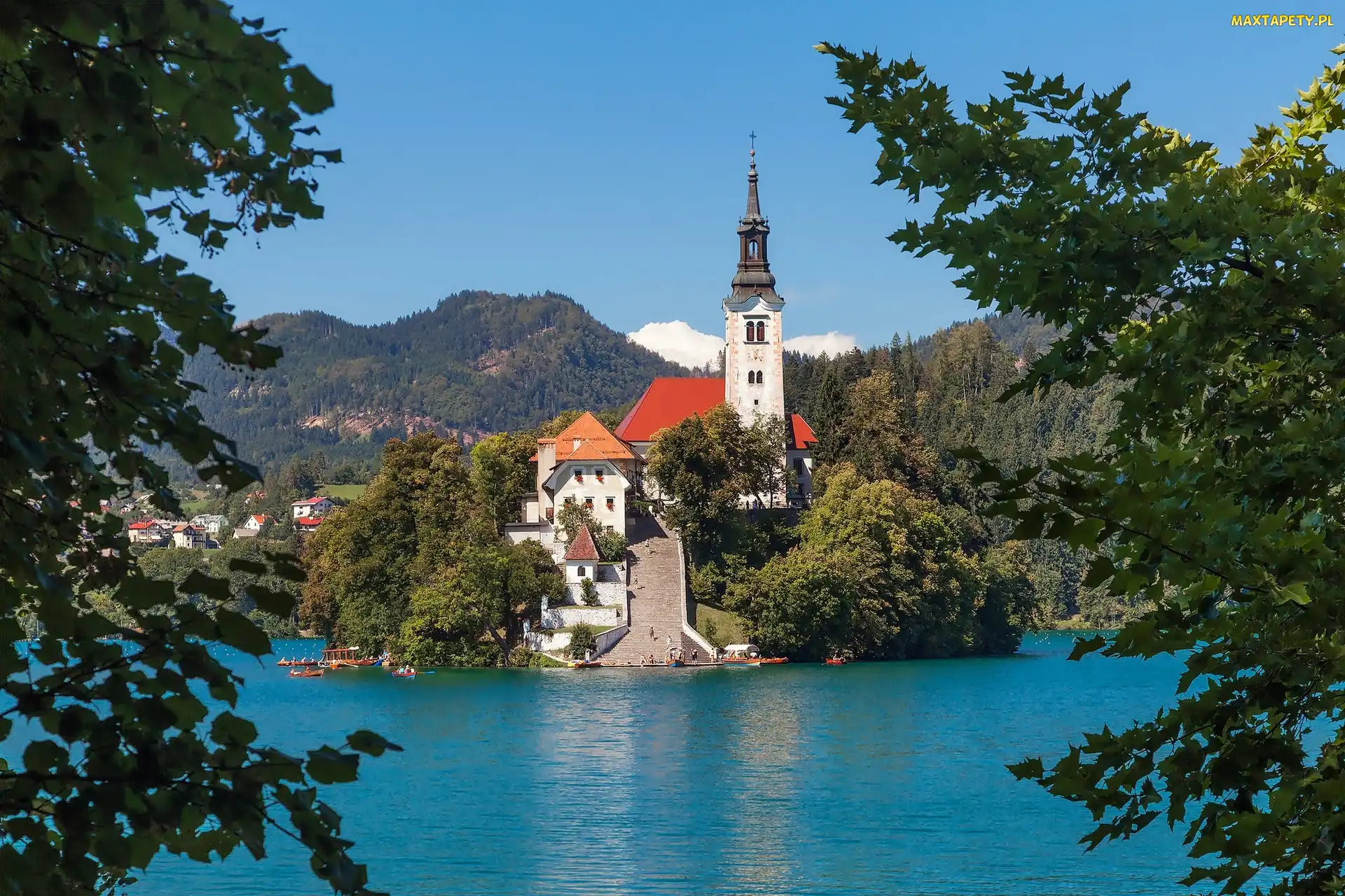 Kościół, Słowenia, Bled, Jezioro