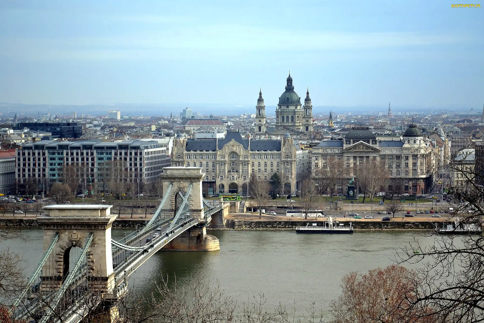 Budapeszt, Rzeka, Węgry, Łańcuchowy, Panorama, Most, Miasta, Dunaj