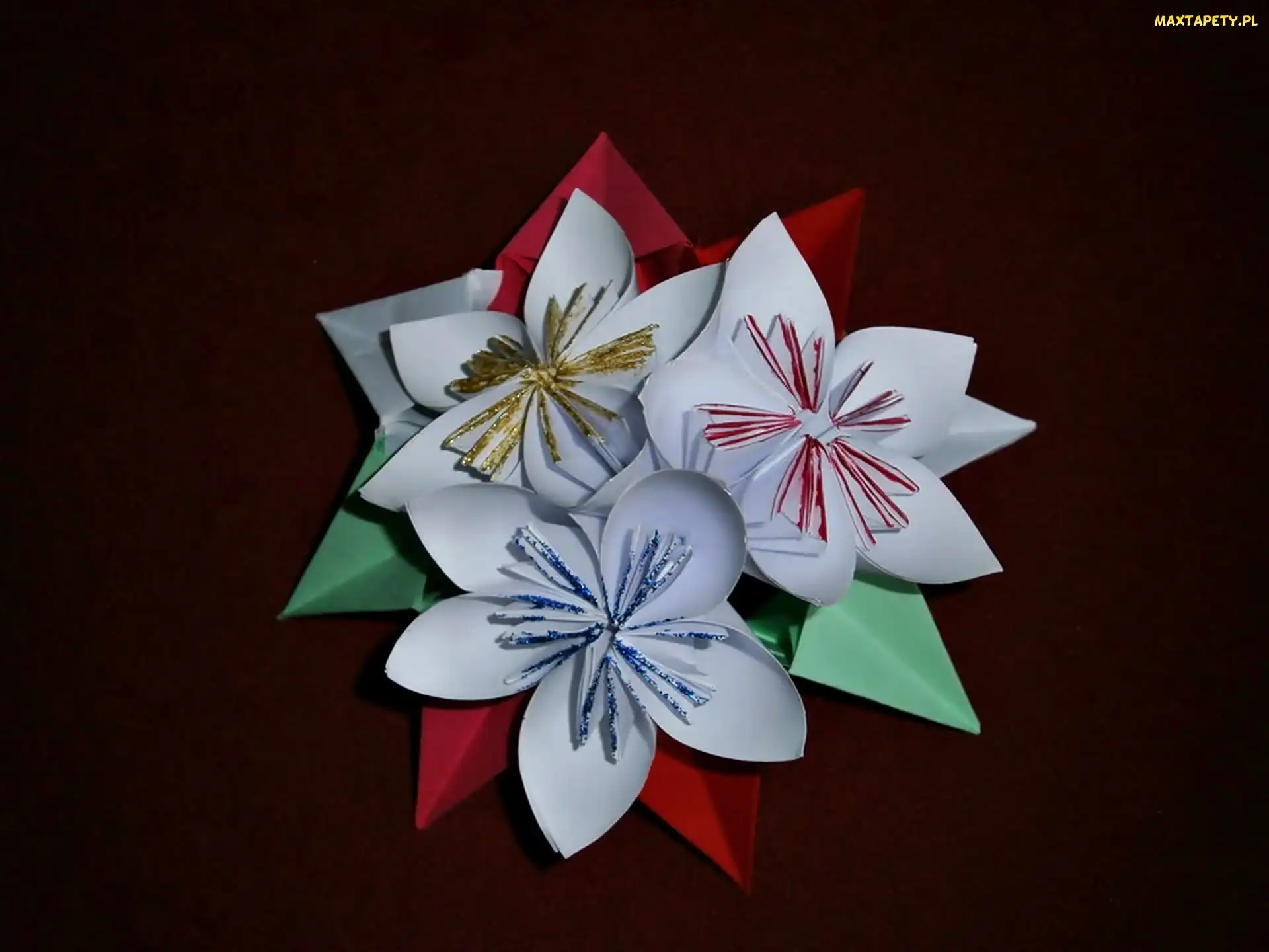 Kolorowe, Kwiaty, Origami