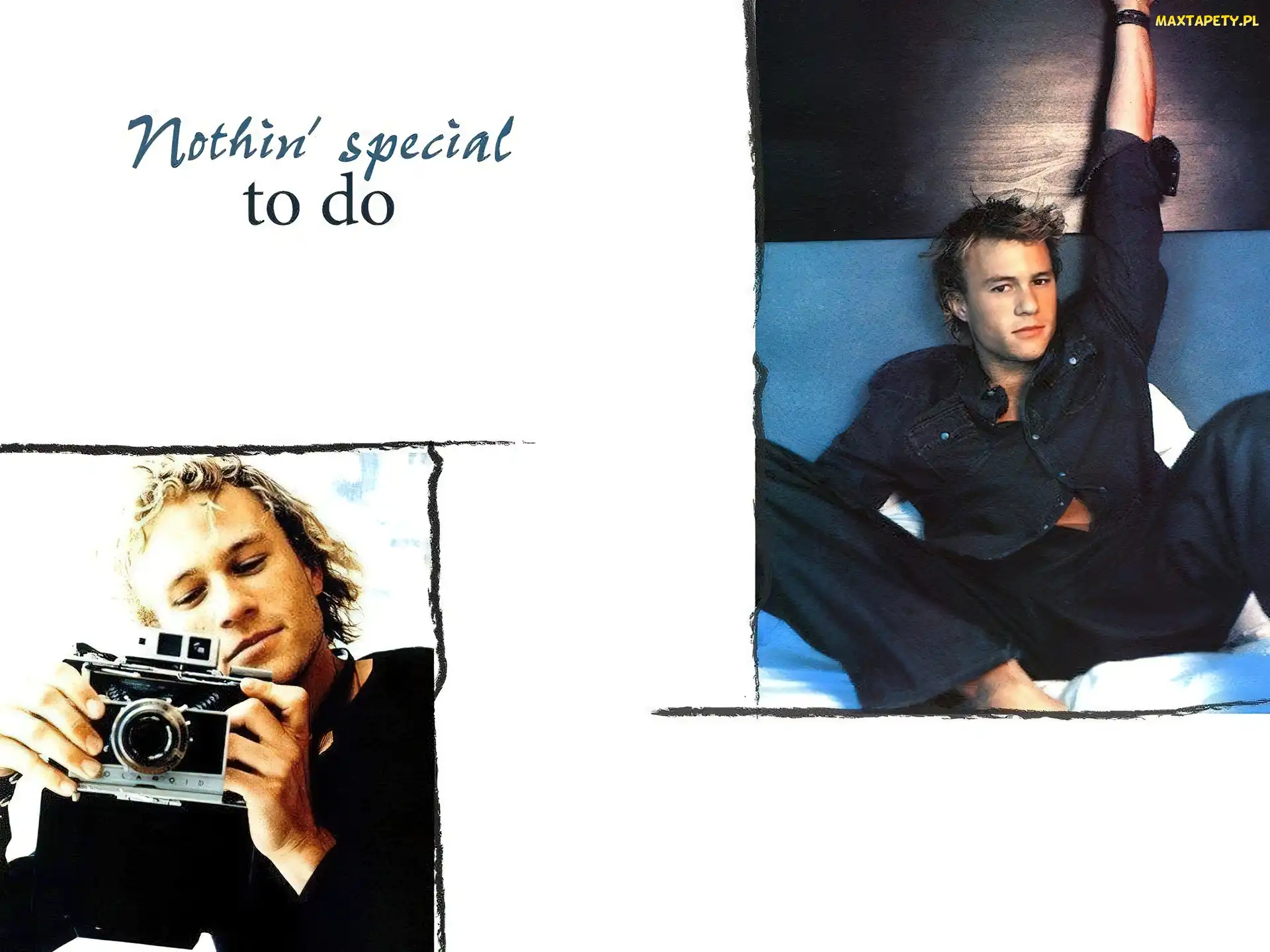czarny strój, aparat, Heath Ledger