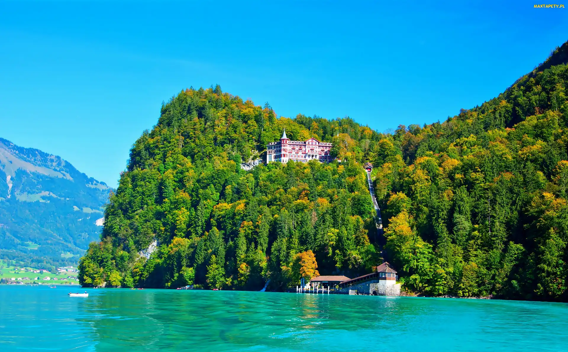 Lasy, Brienz, Hotel, Jezioro, Góry