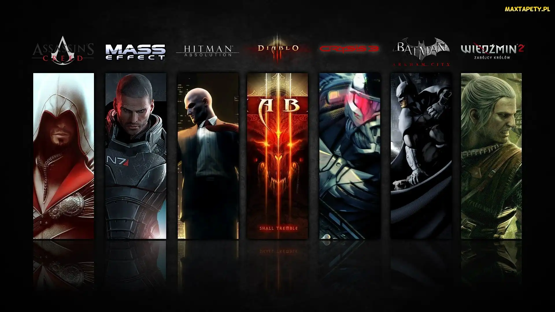 Batman, Crysis, Mass Effect, Wiedżmin, Diablo, Assasins Creed, Hitman