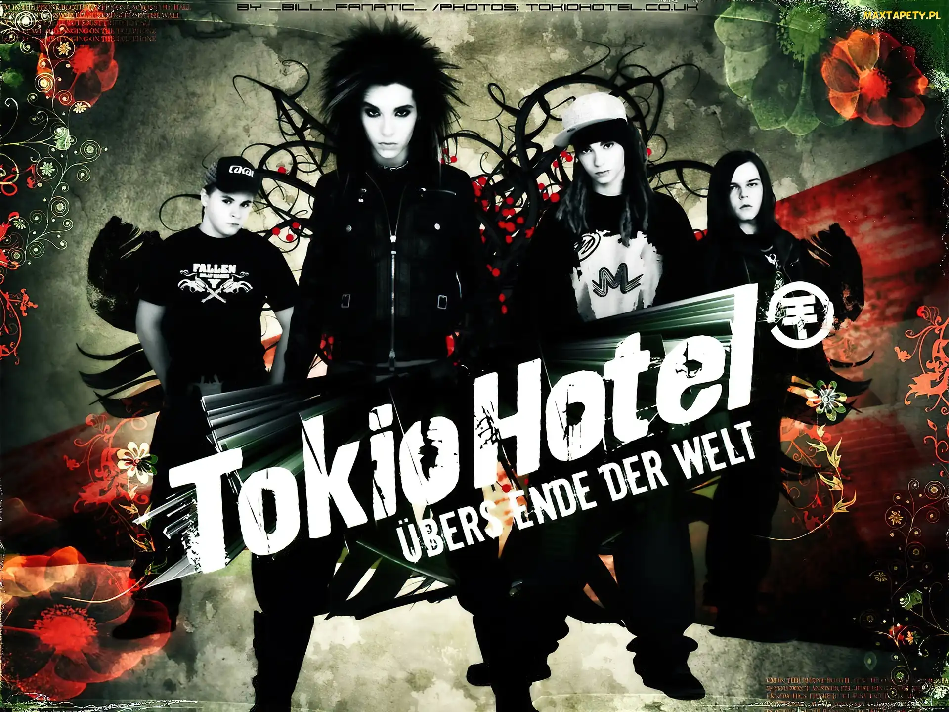 zespół, kwiaty, Tokio Hotel
