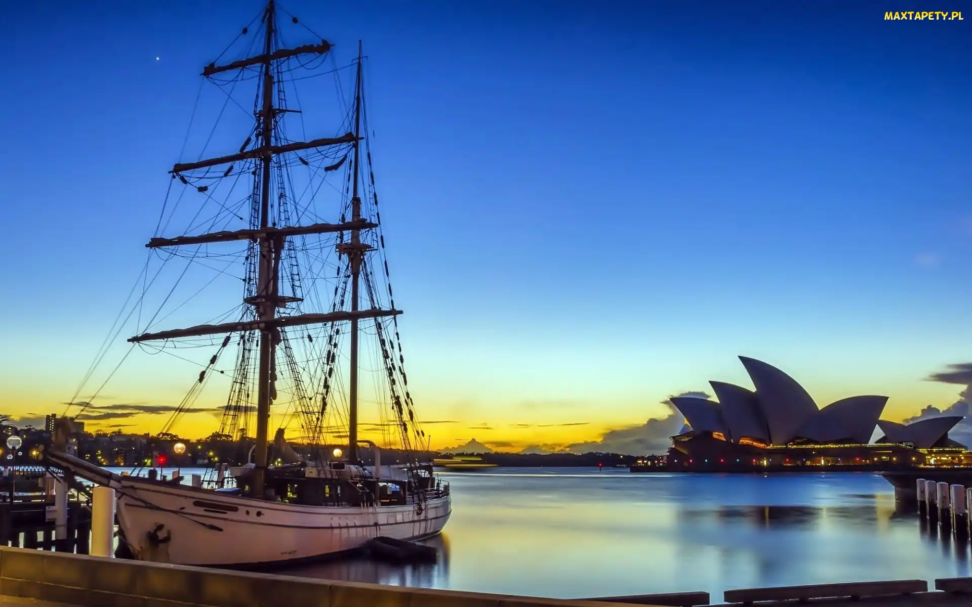 Sydney, Słońca, Wschód, Żaglowiec, Opera