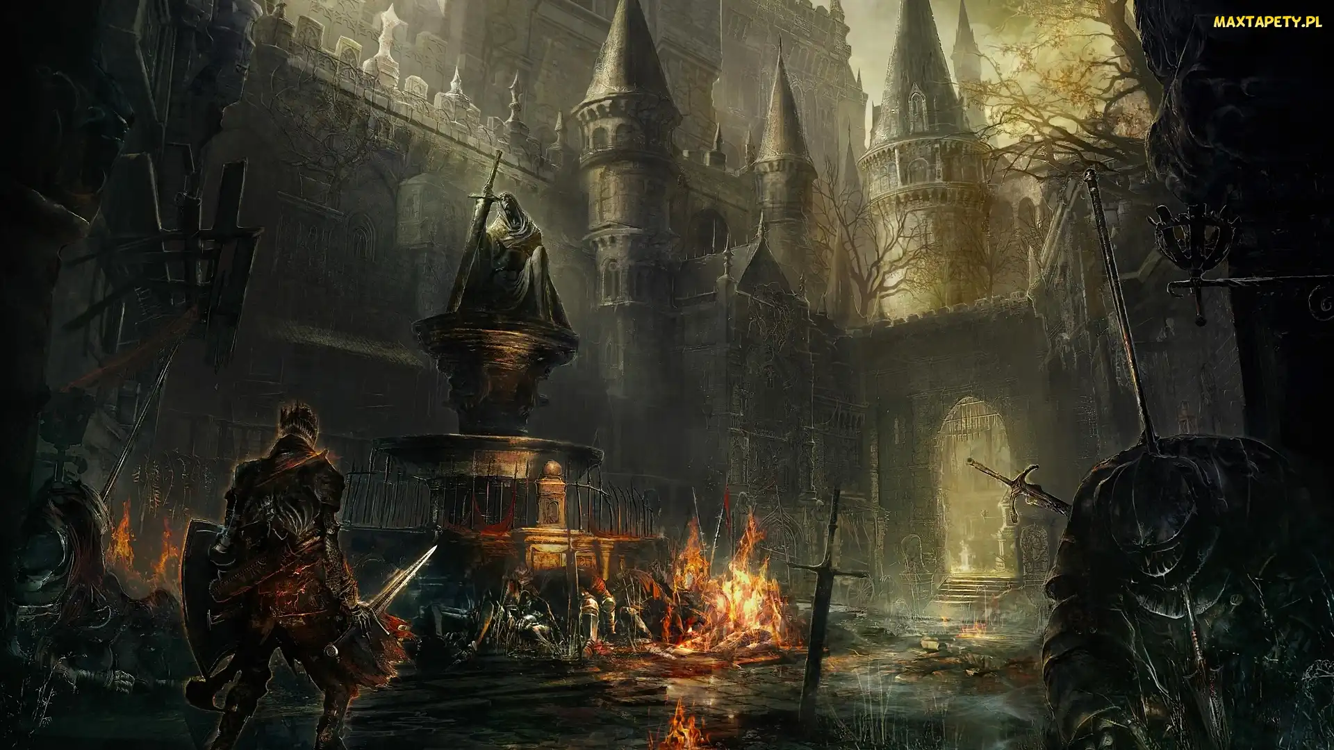Gra, Miecz, Zamek, Ogień, Dark Souls III