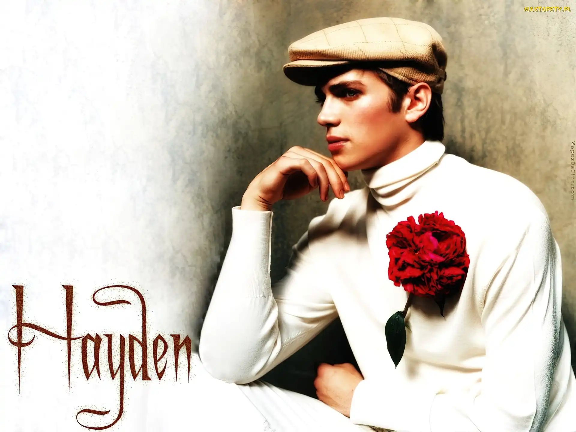 beret, kwiat, Hayden Christensen