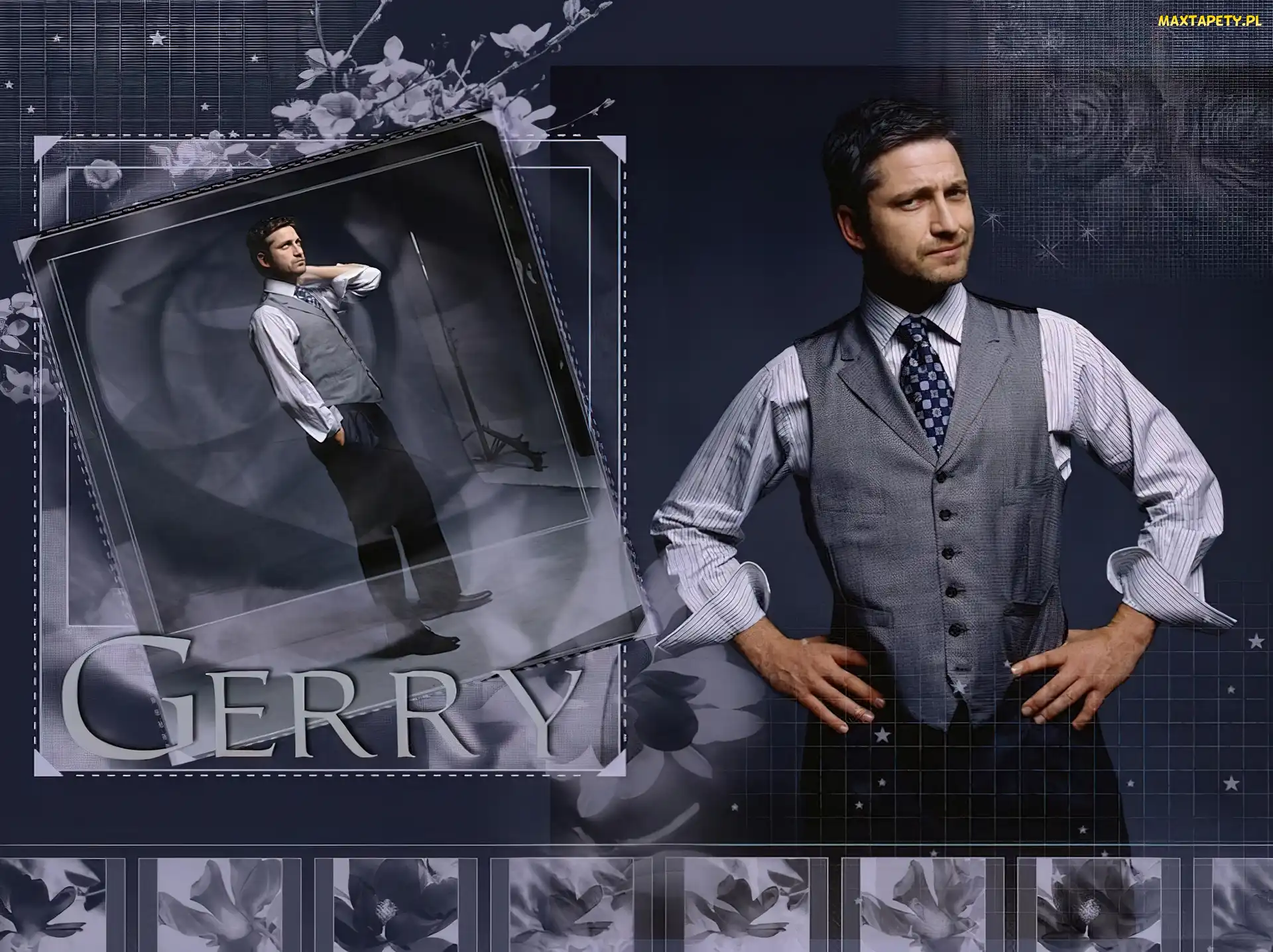 Gerard Butler, kamizelka, krawat