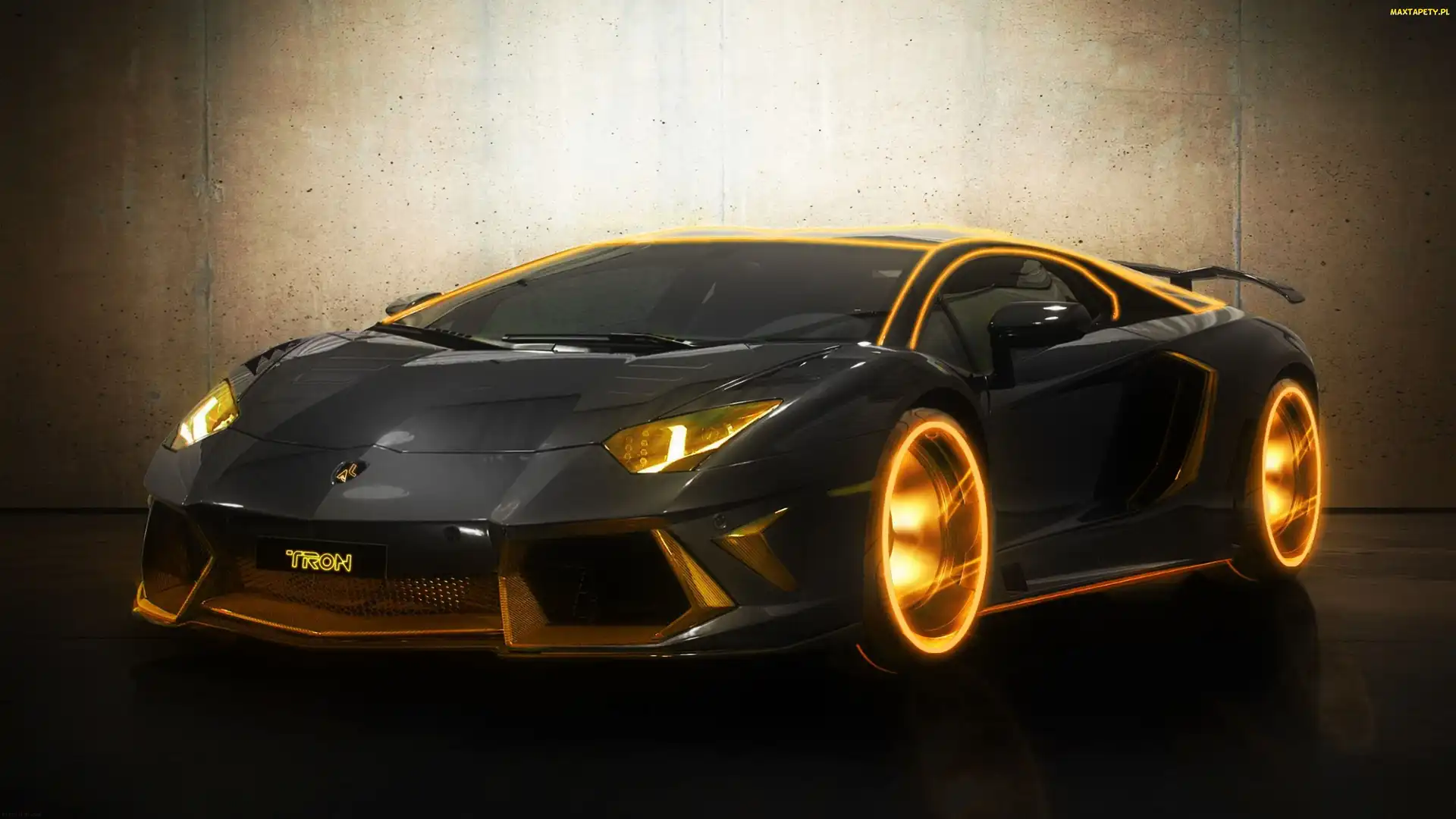 Lambo, Aventador, Czarne