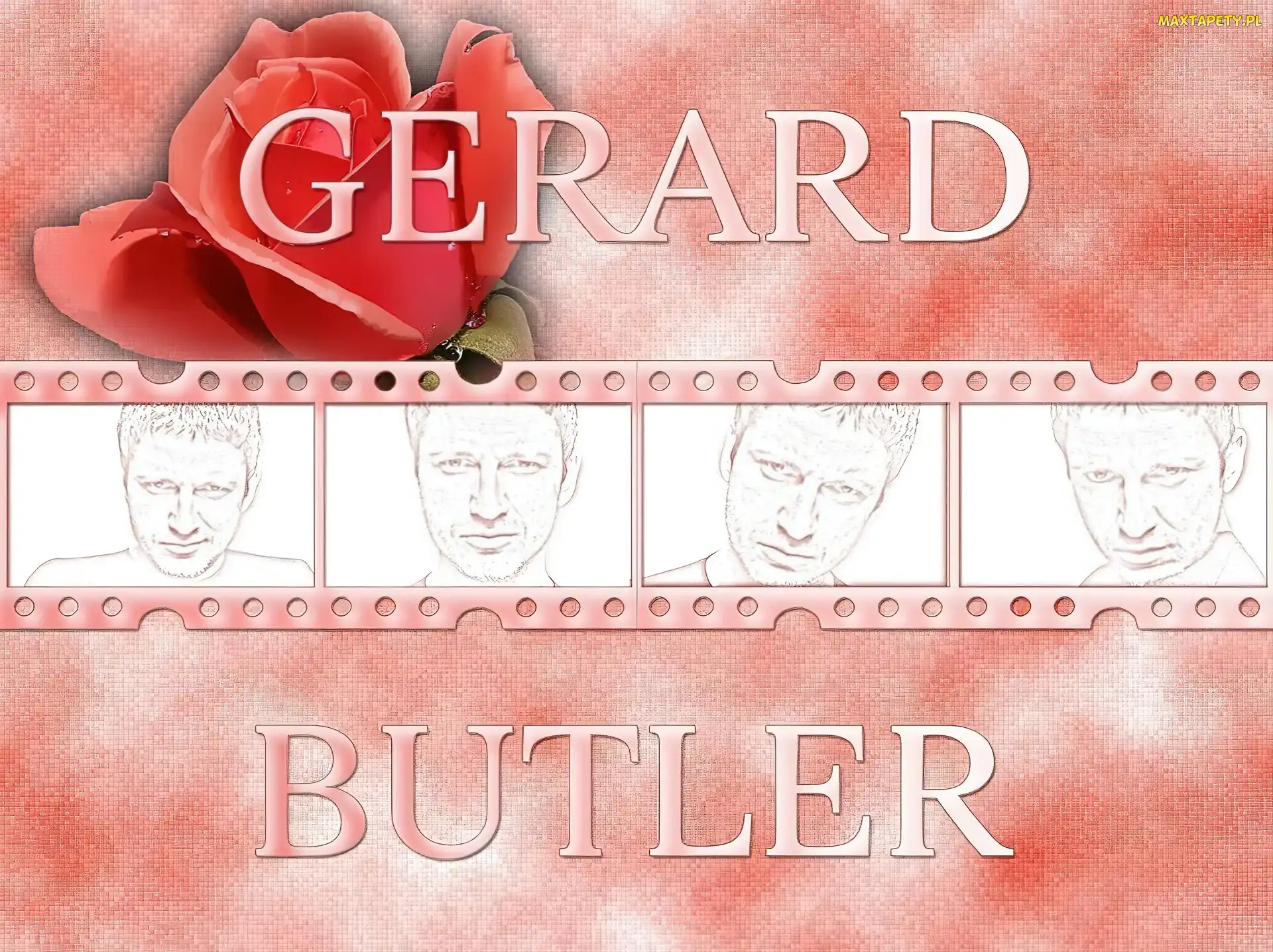 Gerard Butler, kwiatek, klisza