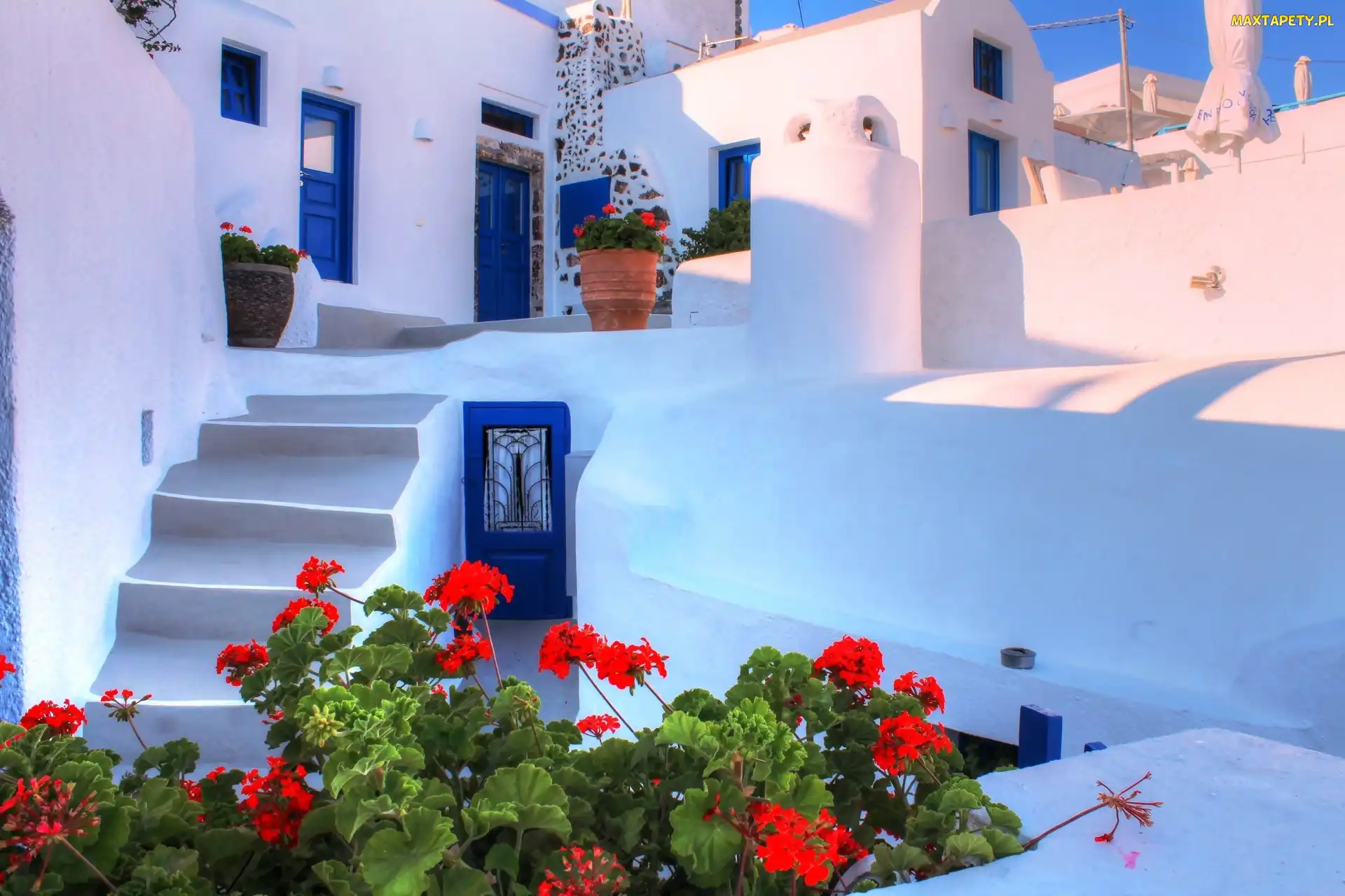 Kwiaty, Santorini, Dom