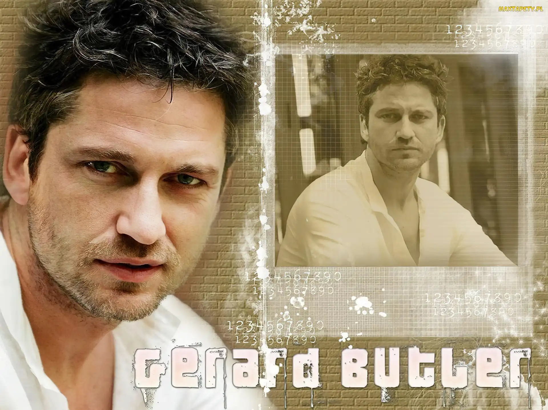 Gerard Butler, broda, niebieskie oczy