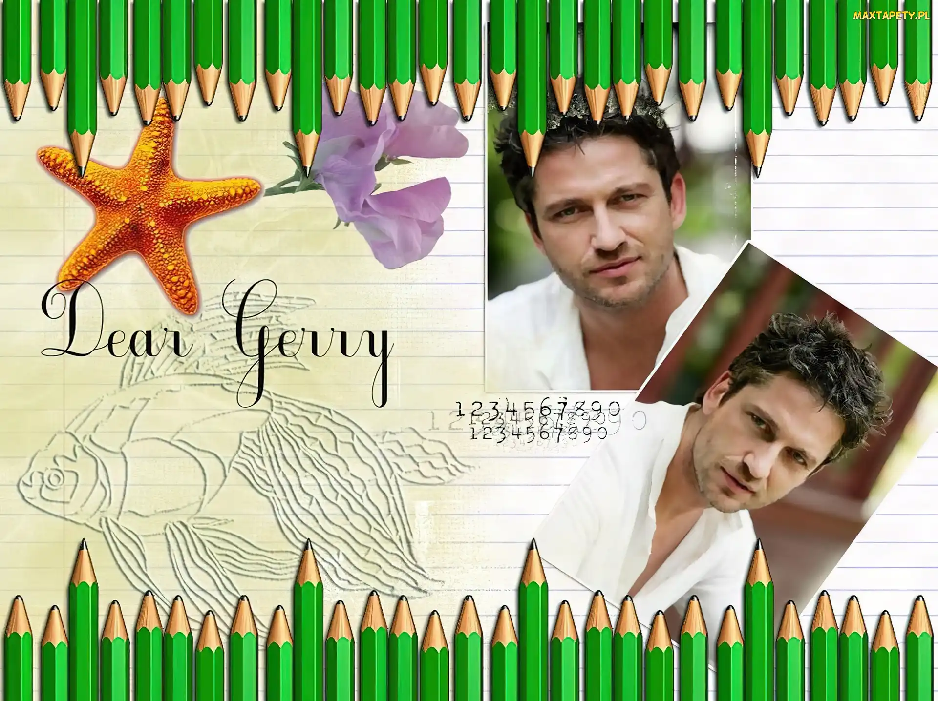ołówek, gwiazda, Gerard Butler