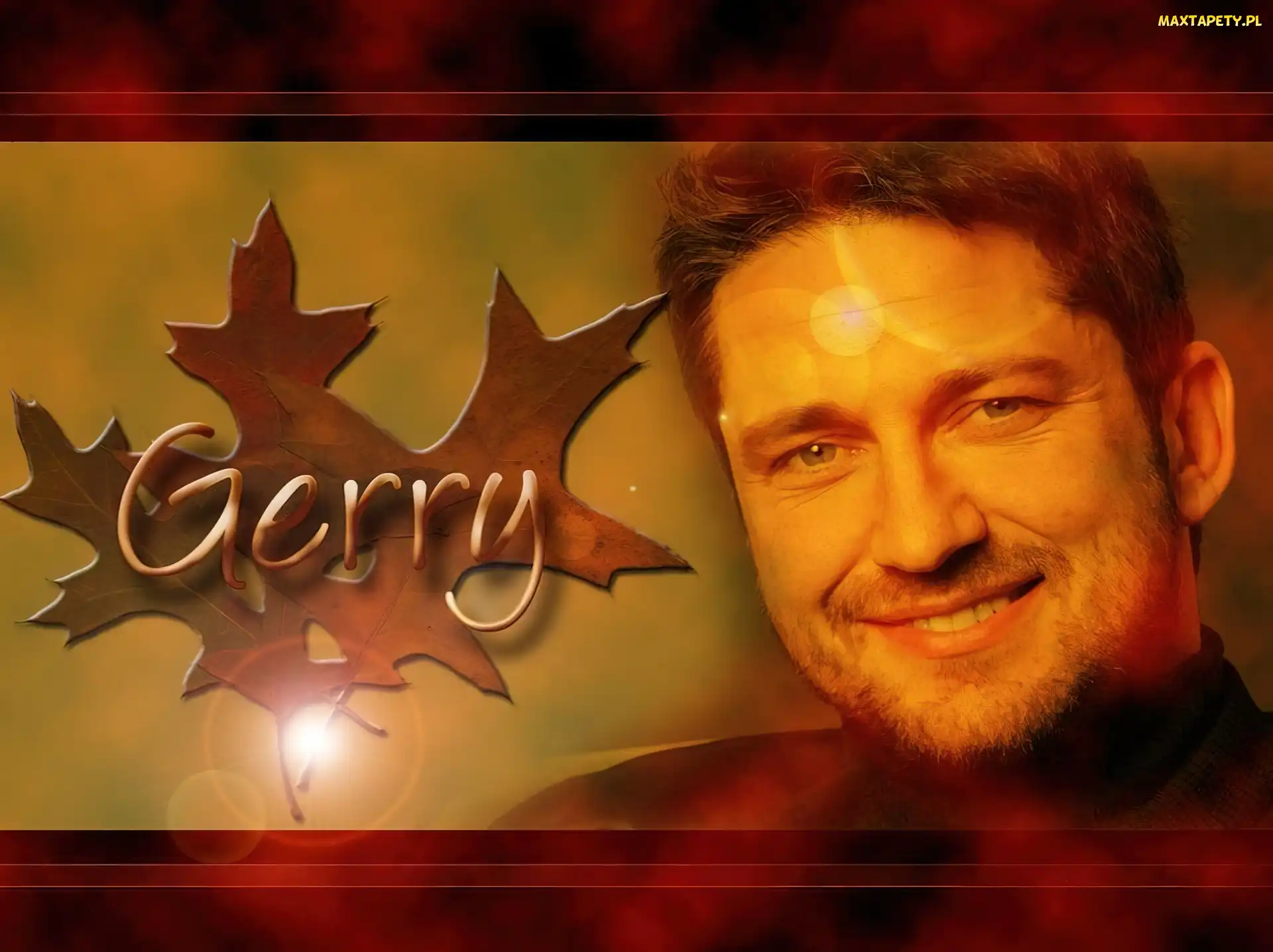 liście, twarz, Gerard Butler