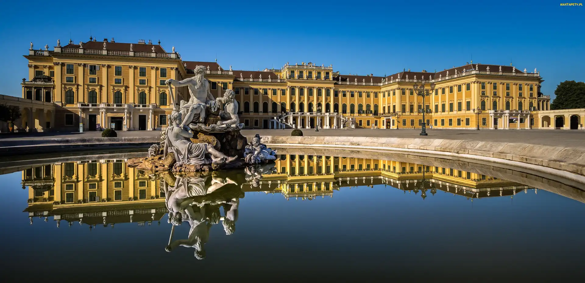 Pałac Schönbrunn, Rzezby, Austria, Fontanna, Wiedeń
