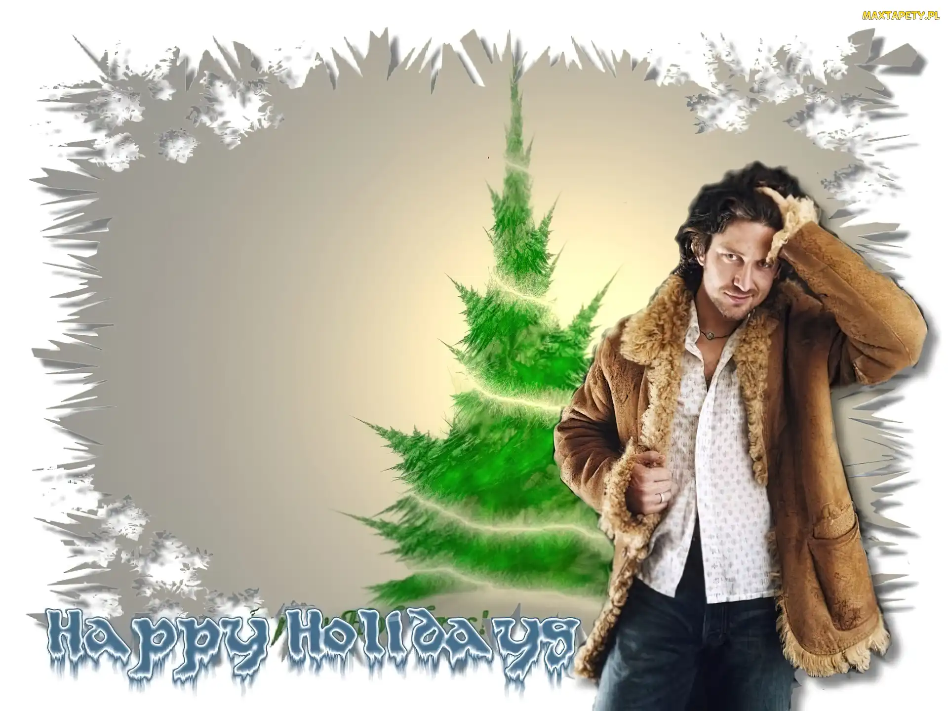 happy holidays, choinka, Gerard Butler