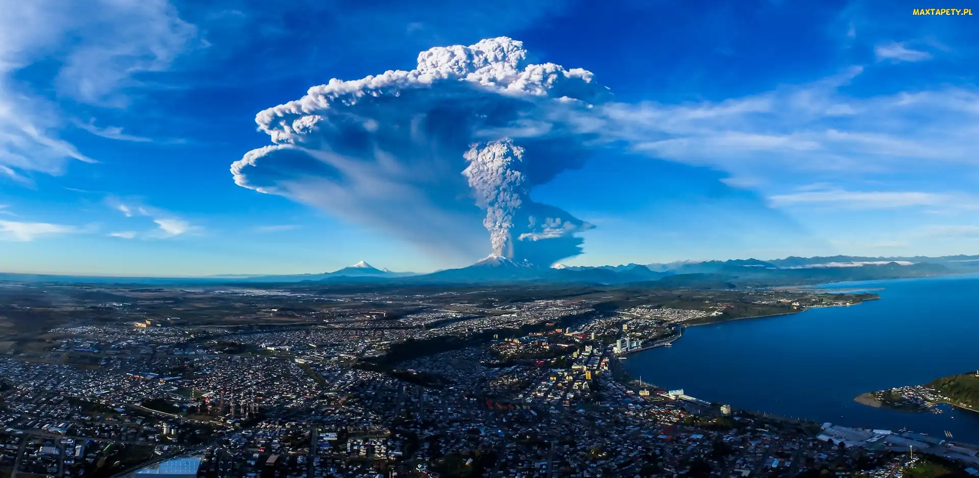 Chile, Ptaka, Lotu, Z, Wulkan