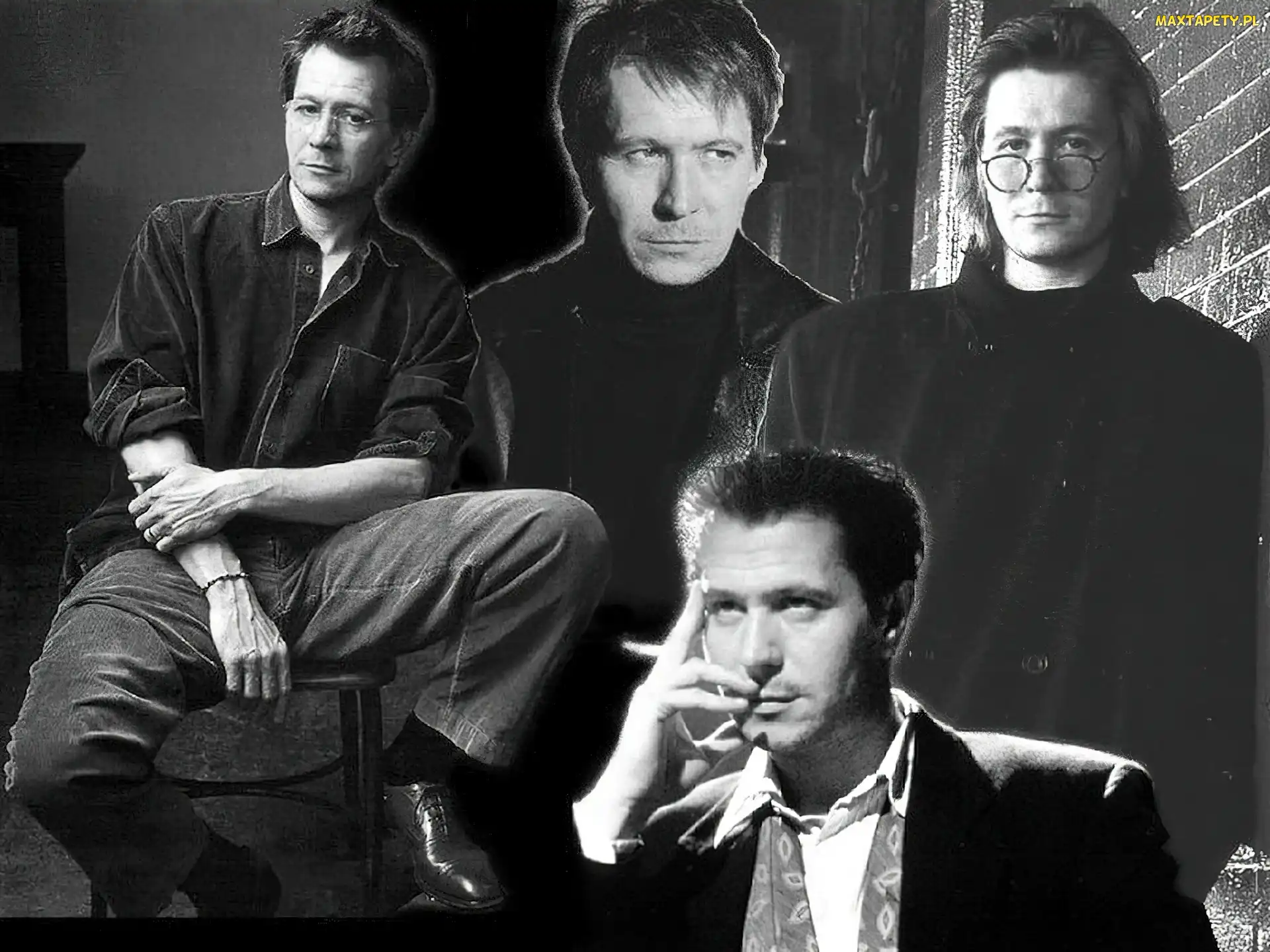 Gary Oldman, okulary, czarny strój