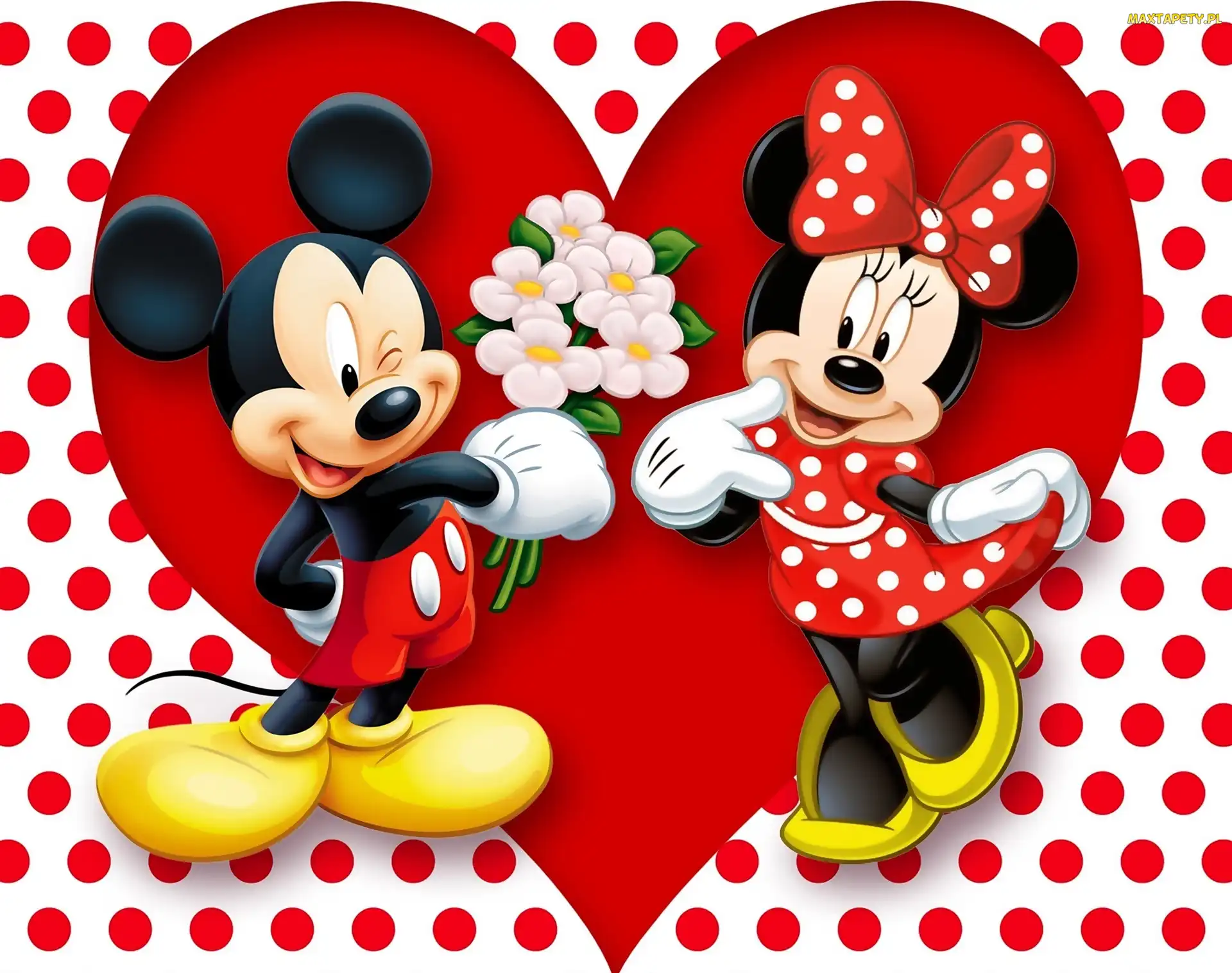 Serce, Miłość, Mickey, Dla Dzieci, Disney, Minnie, Rysunek
