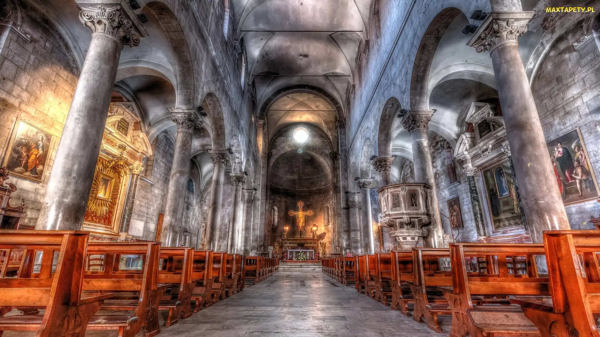 Kościół, Katedra, HDR, Wnętrze