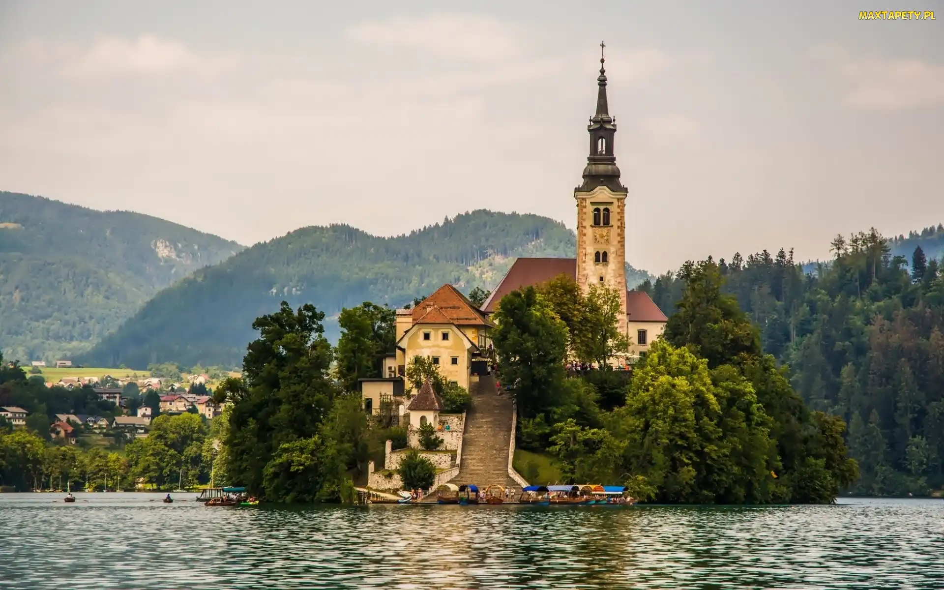 Bled, Jezioro, Słowenia, Kościół, Góry, Lasy, Wyspa