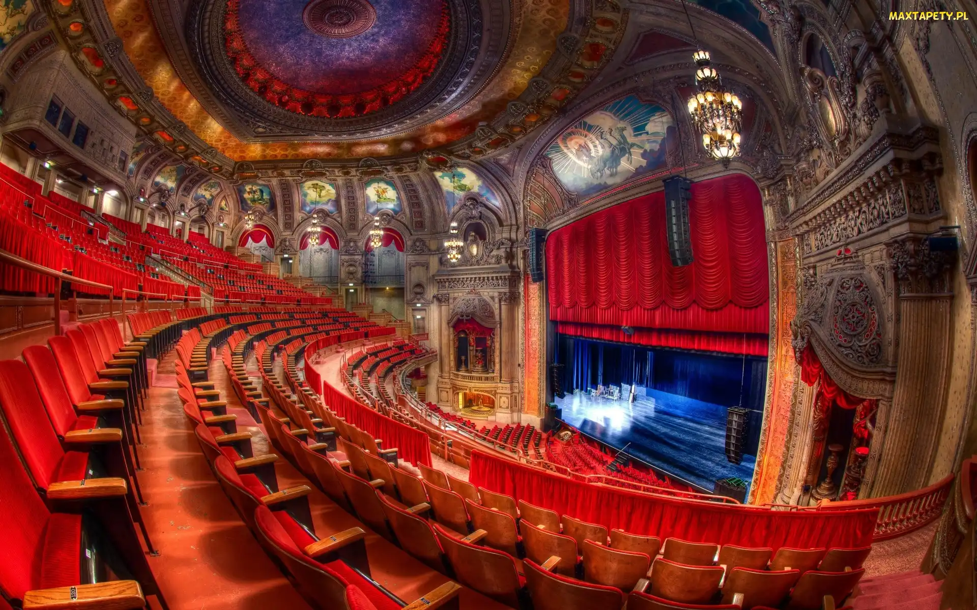 Scena, Wnętrze, Stan Illinois, Widownia, Teatr Chicago Theatre, Stany Zjednoczone, Chicago