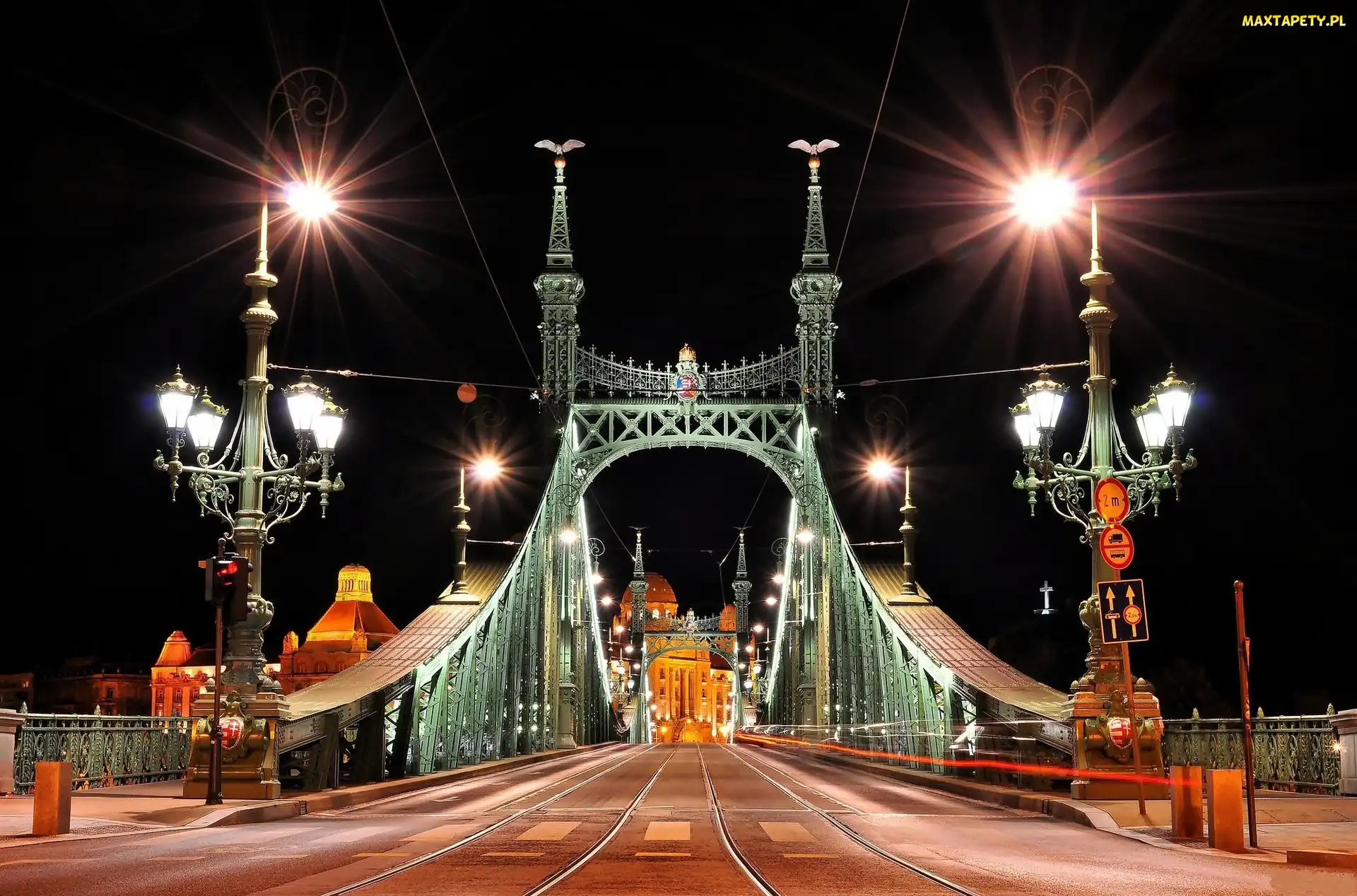 Światła, Węgry, Budapeszt, Noc, Most