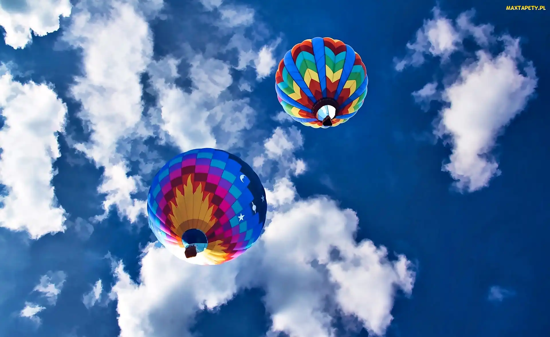 Niebo, Obłoki, Kolorowe, Balony
