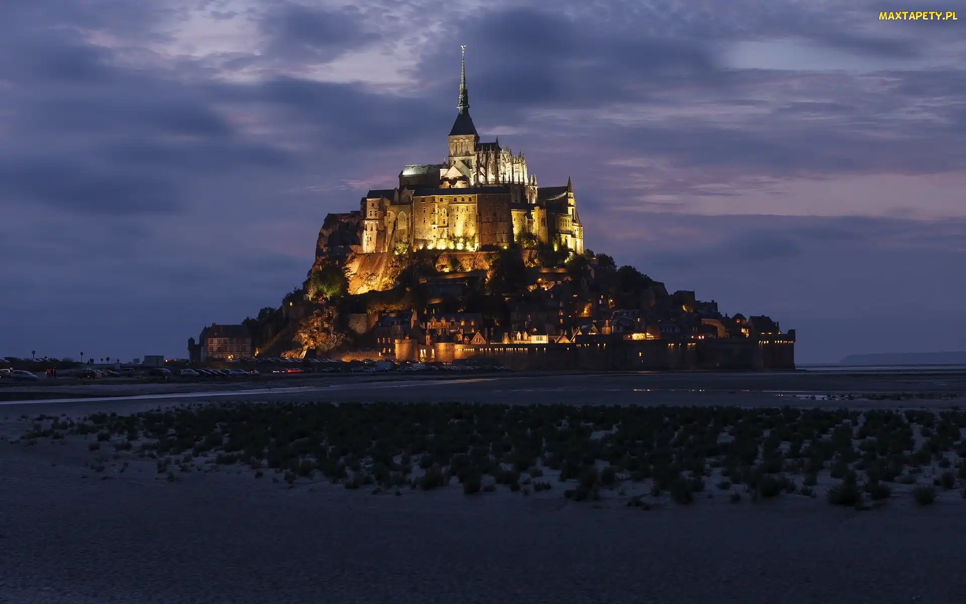 Wyspa Mont Saint-Michel, Francja, Normandia, Zatoka Wzgórza Świętego Michała, Opactwo św. Michała Archanioła