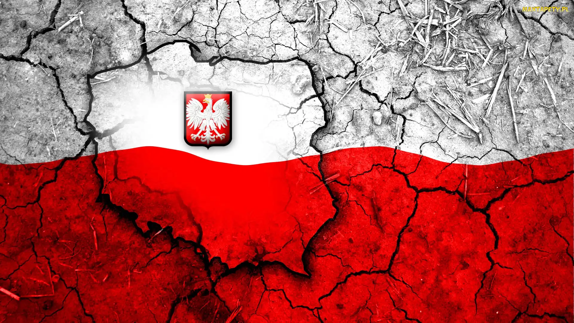 Polska, Flaga, Mapa, Godło, Grafika