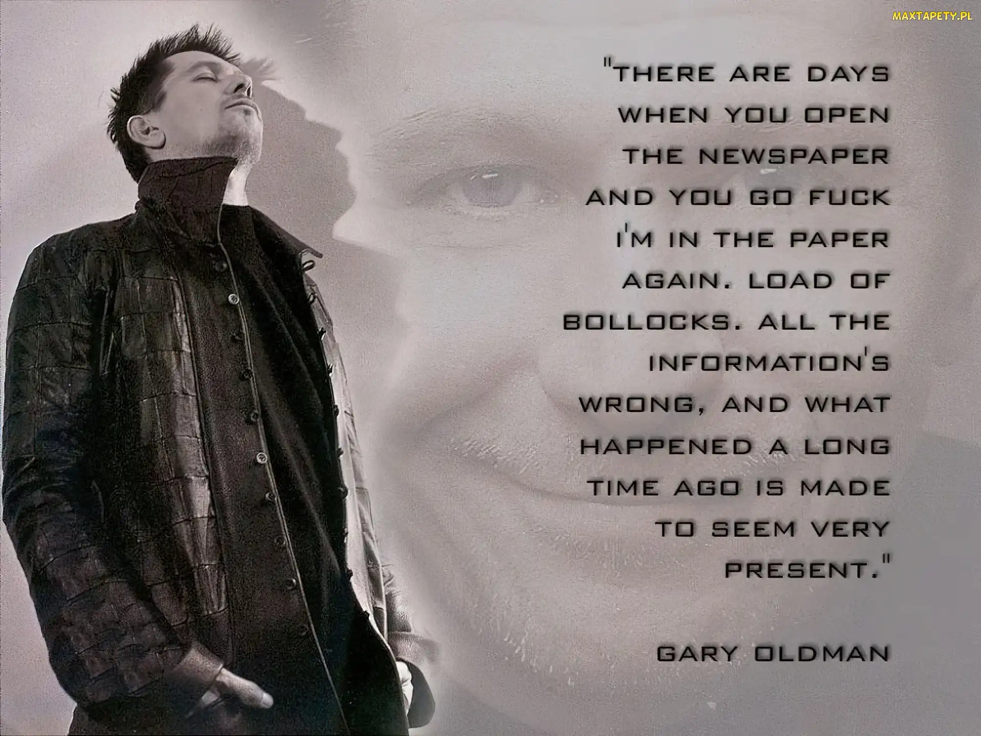 Gary Oldman, skóra, tekst