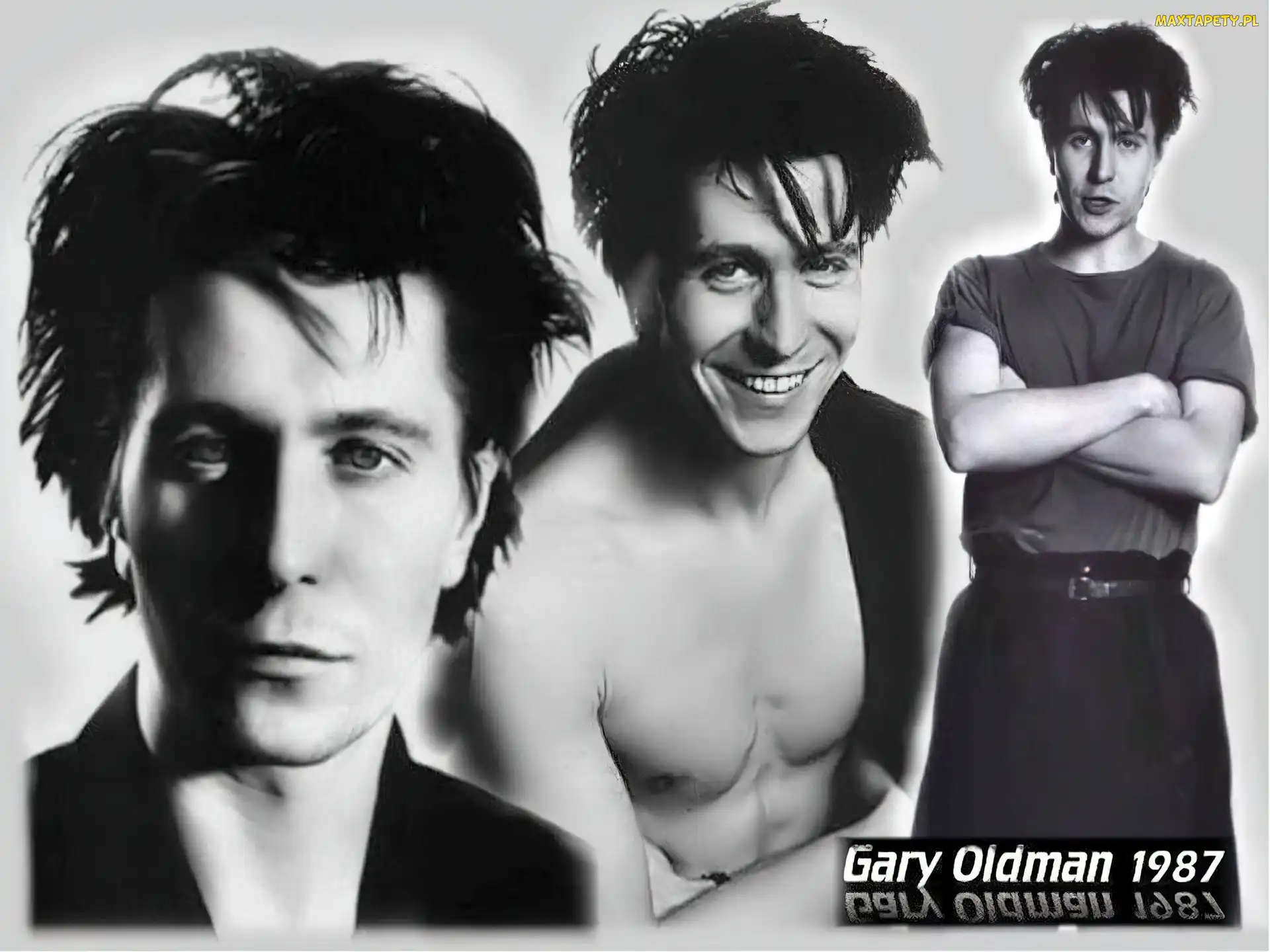 ciemne włosy, uśmiech, Gary Oldman