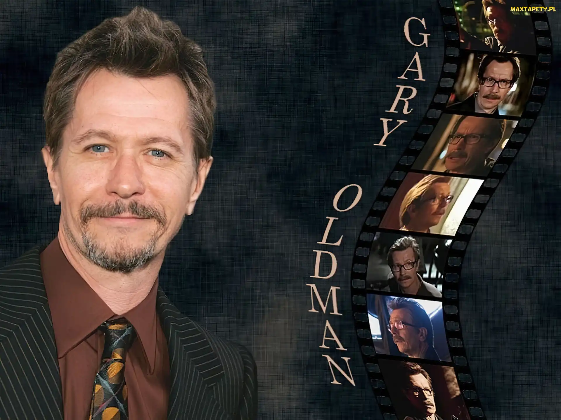 brązowa koszula, krawat, Gary Oldman