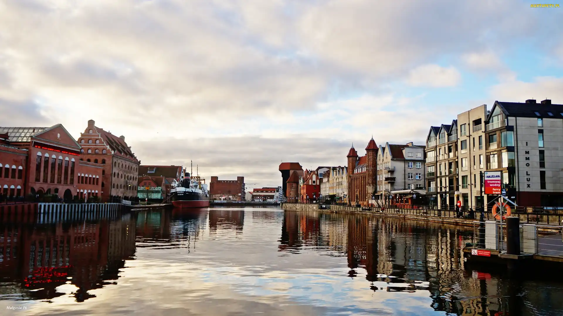 Nabrzeże, Kamienice, Rzeka, Gdańsk, Motława, Zabytkowe
