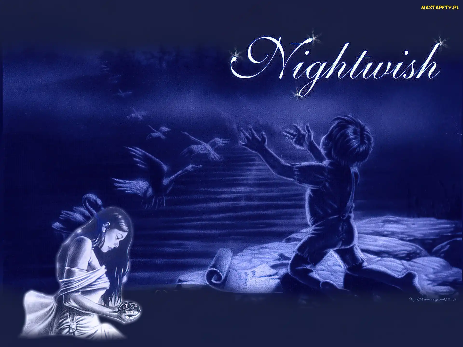 dziecko, łabędzie, Nightwish