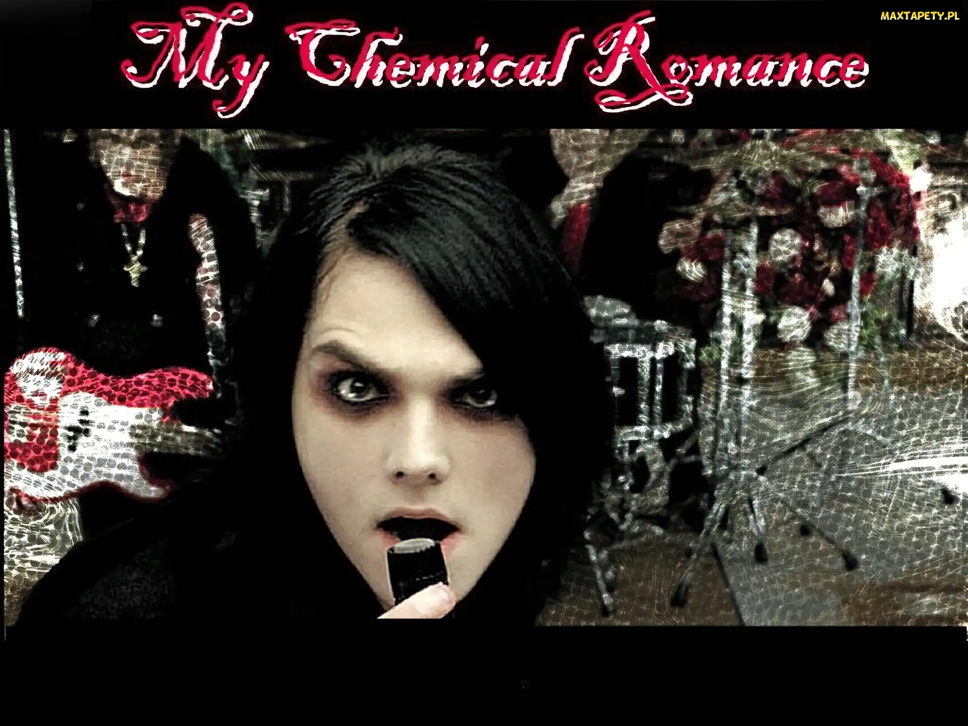 twarz kobiety , perkusja, My Chemical Romance