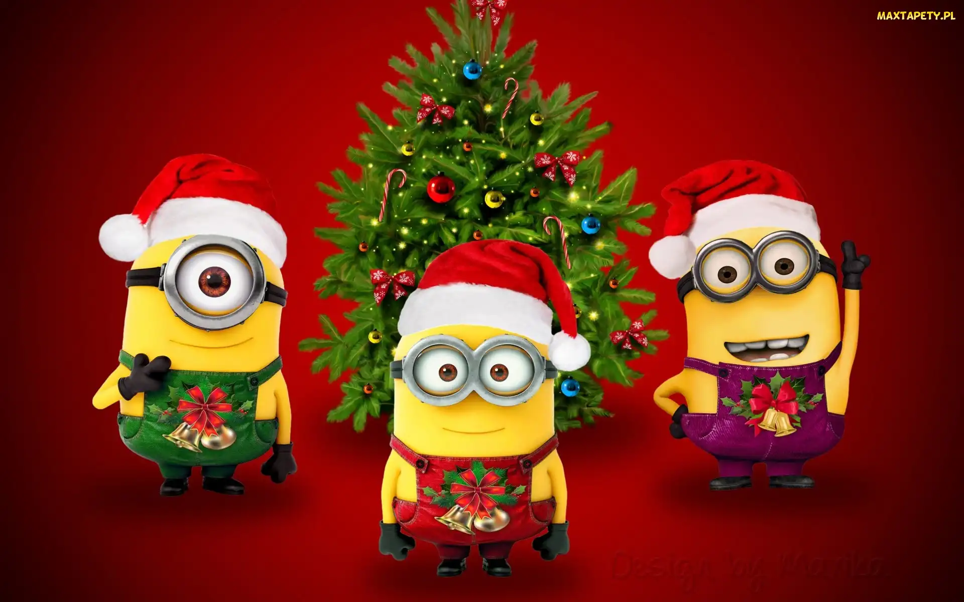 Minionki, Choinka, Stroje, Świąteczne, Trzy