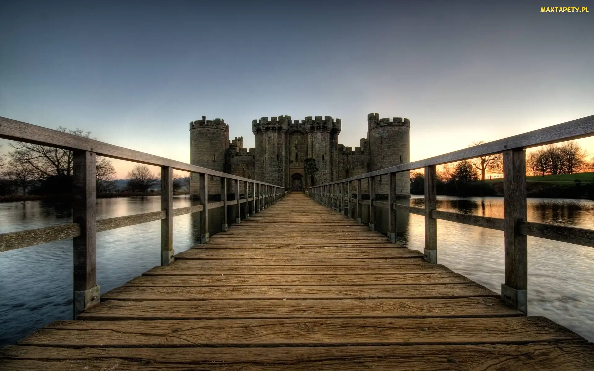 Drewniany, Fosa, Bodiam Castle, Most, Anglia, Zamek Bodiam, Wieś Robertsbridge