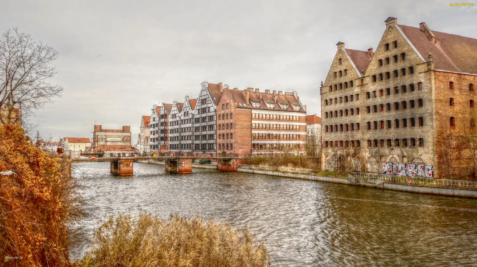 HDR, Motława, Kamienice, Gdańsk, Woda, Rzeka