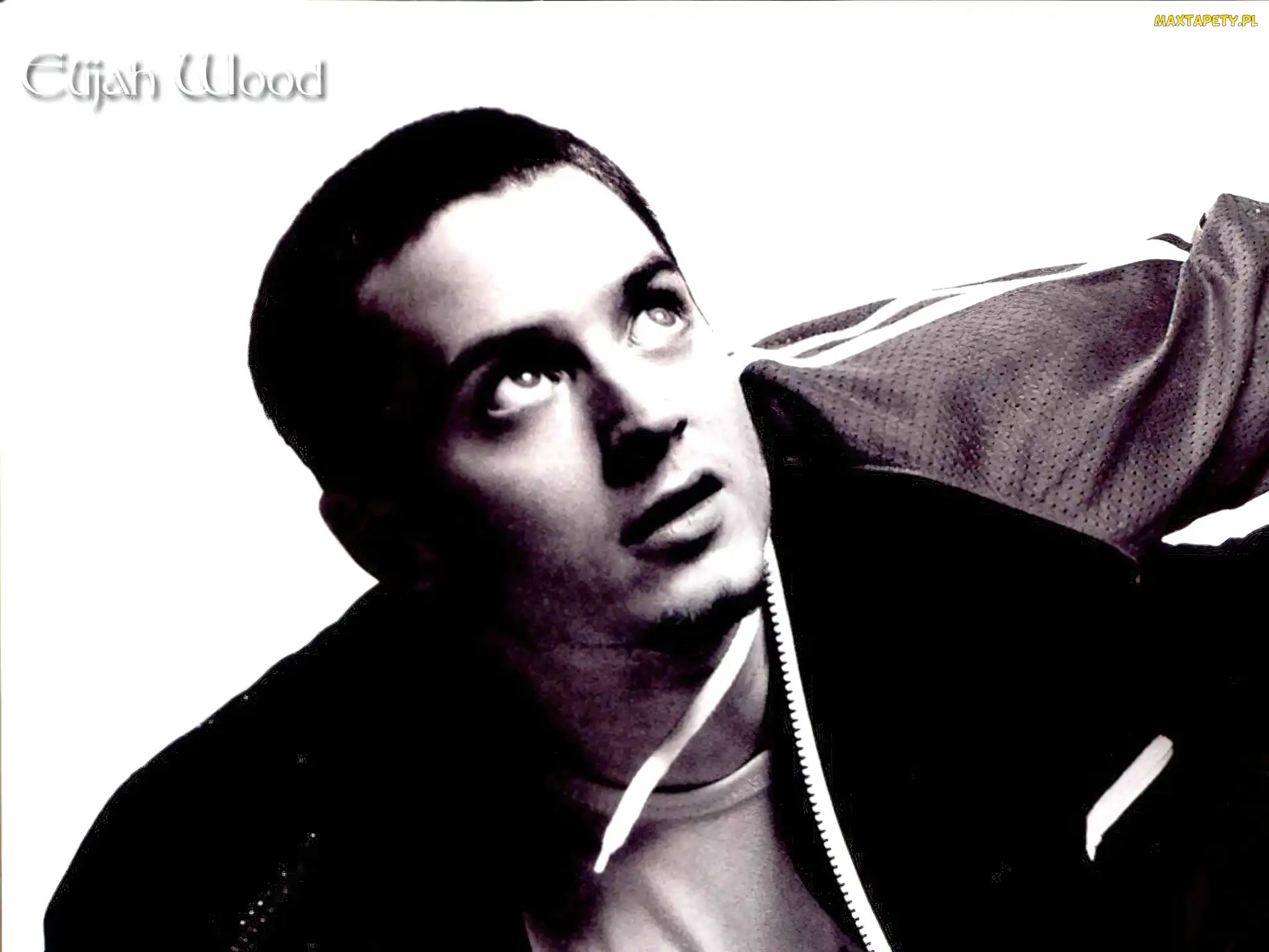 twarz, czarna bluza, Elijah Wood