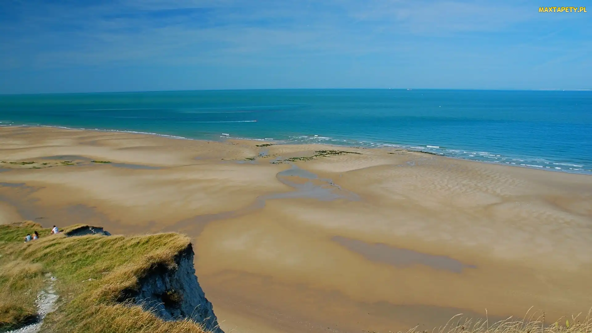Morze, Skała, Niebo, Błękitne, Plaża