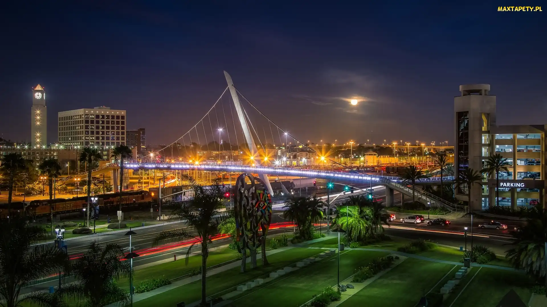Nocą, Most, Miasto