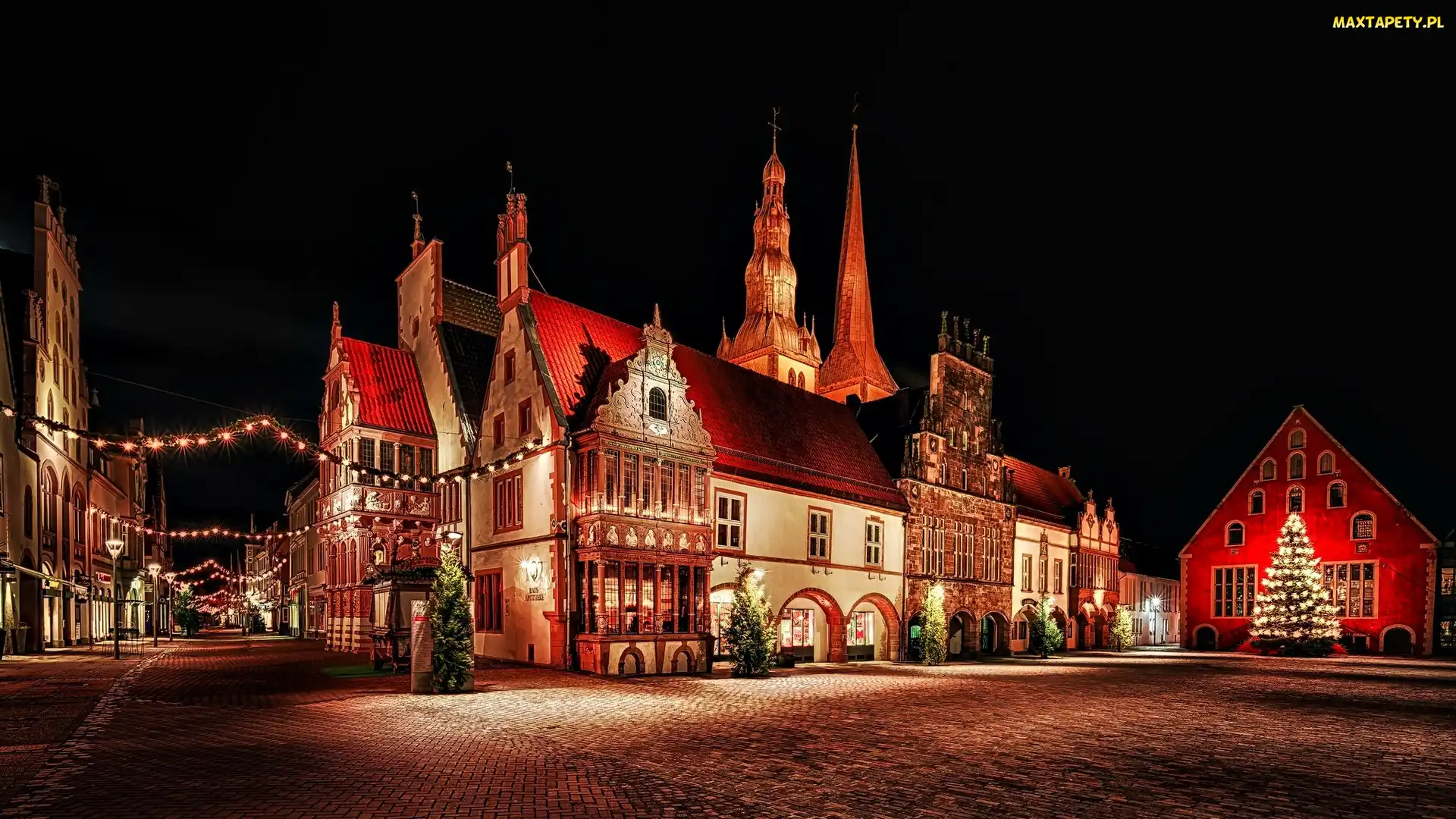 Miasto Nocą, Świąteczny Wystrój, Londyn, Budynki