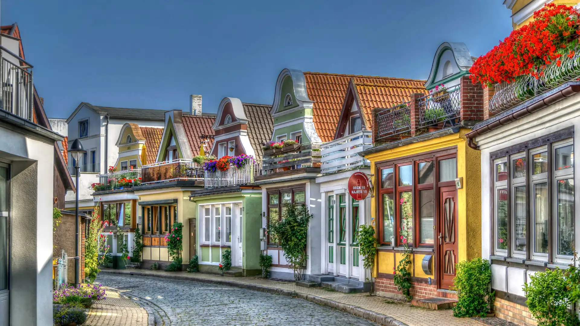 Kolorowe, HDR, Niemcy, Domy, Uliczka