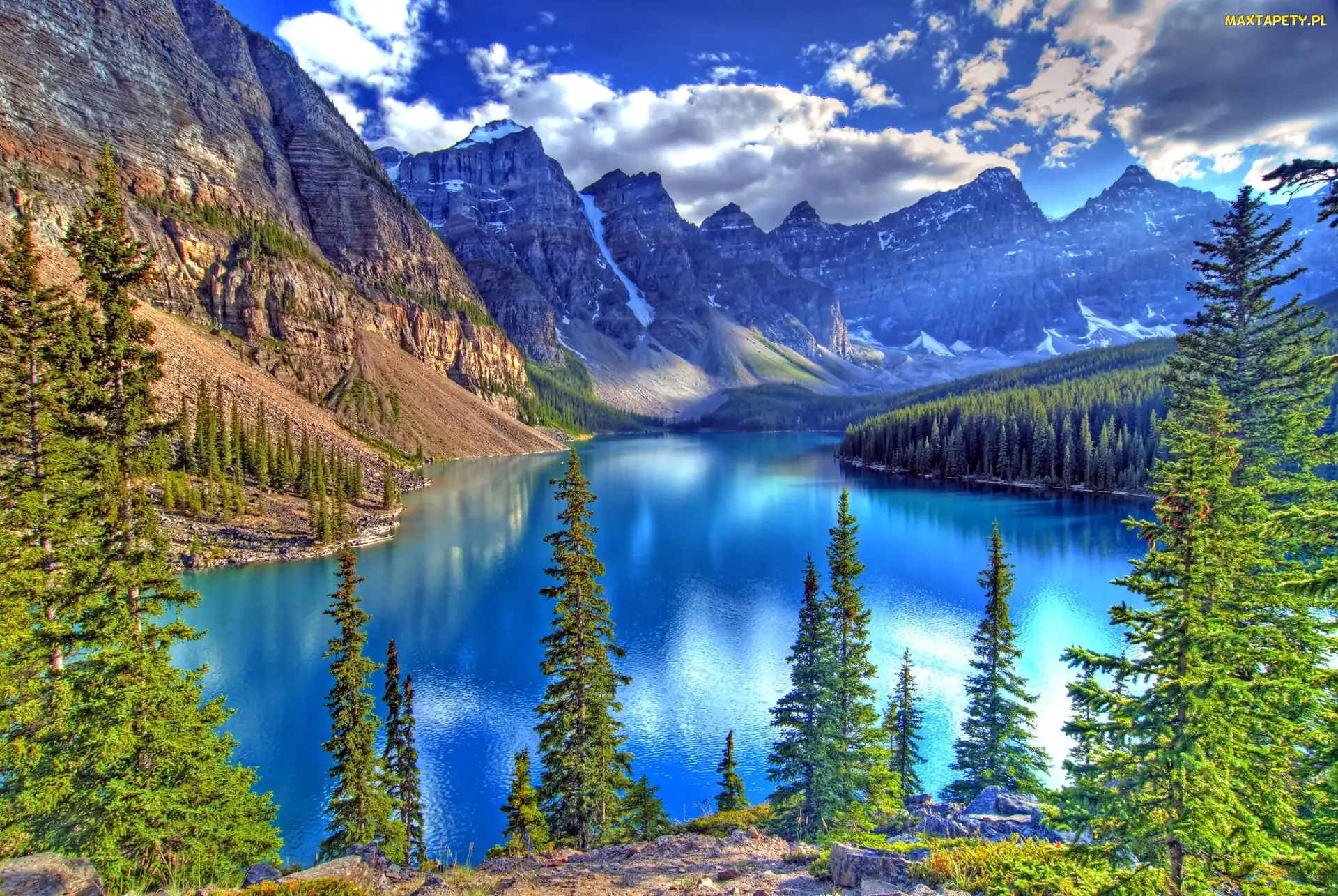 Kanada, Las, Góry, Jezioro Moraine Lake, Park Narodowy Banff