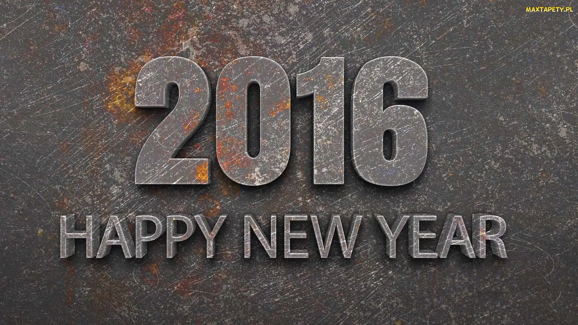 Napis, 3D, Grafika, 2016, New, Happy, Year, Kamienny
