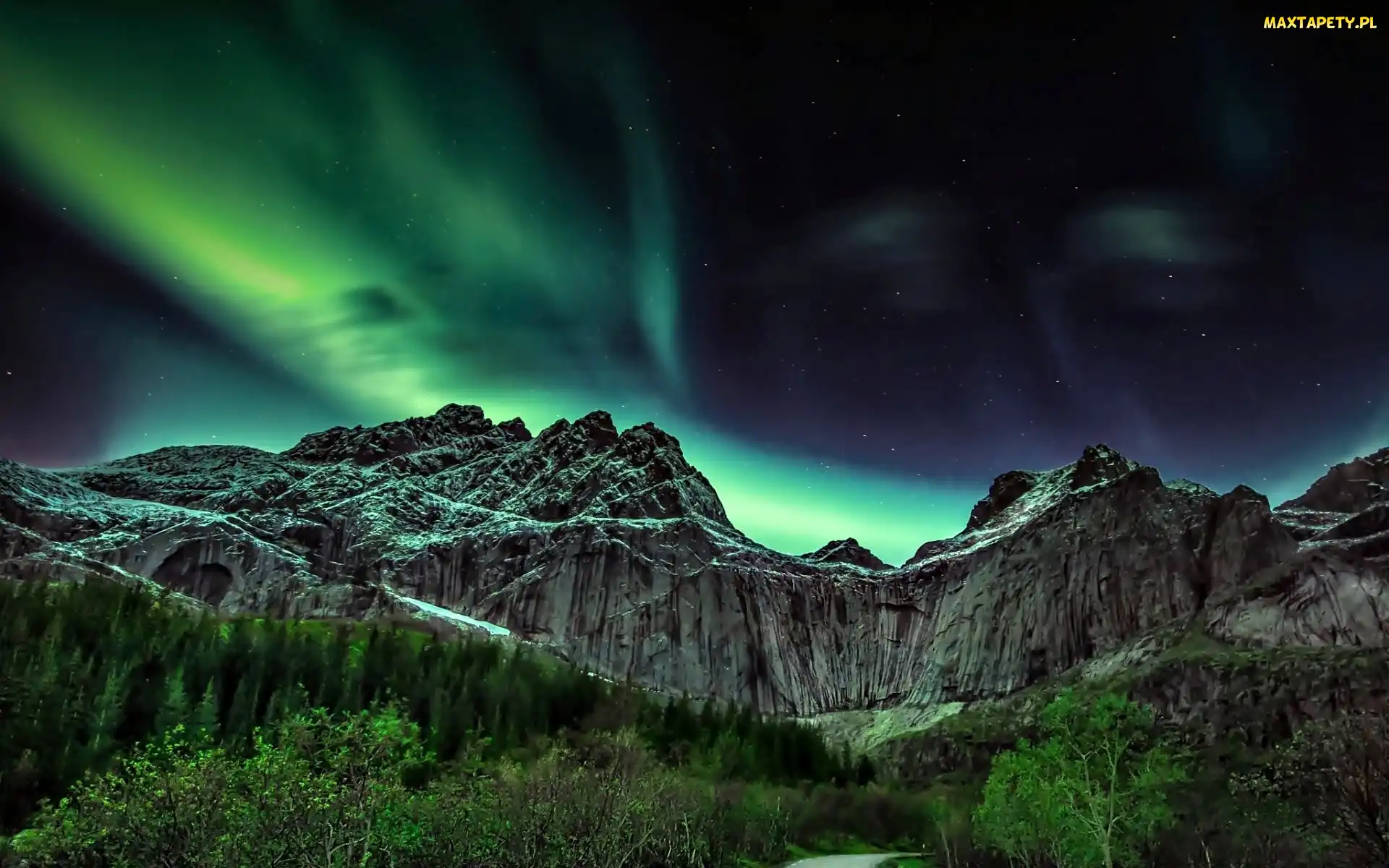Norwegia, Góry, Zorza Polarna