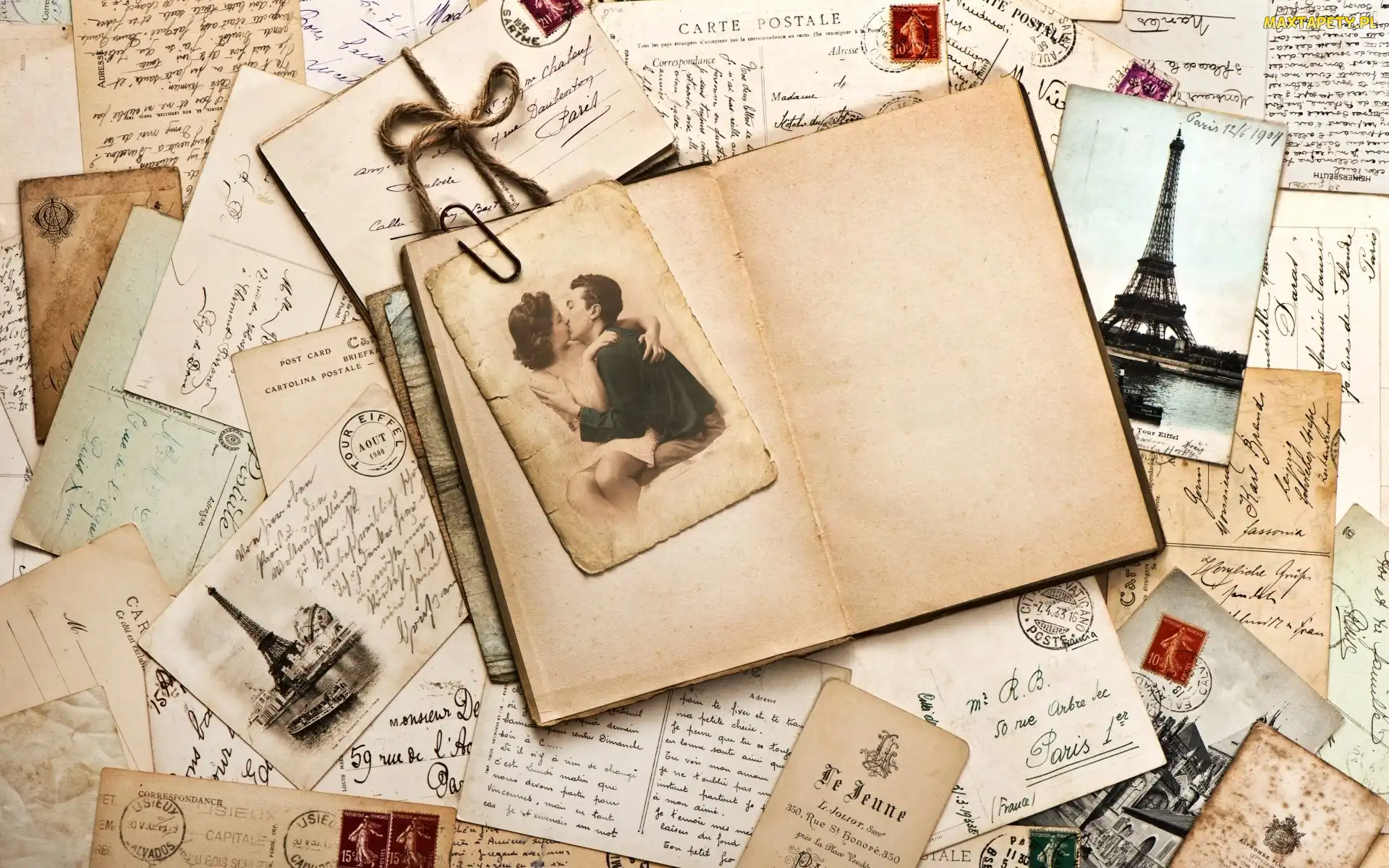 Listy, Zdjęcie, Pocztówki, Miłosne, Vintage