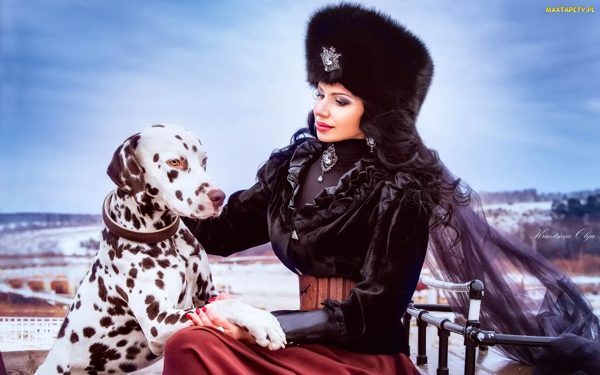 Moda, Dalmatyńczyk, Pies, Styl, Kobieta